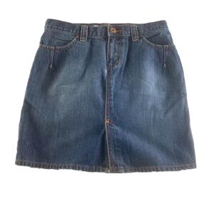 Old Navy Y2K Denim Mini‎ Skirt Jean Skirt Size 6 Contrasting Stitching Cotton